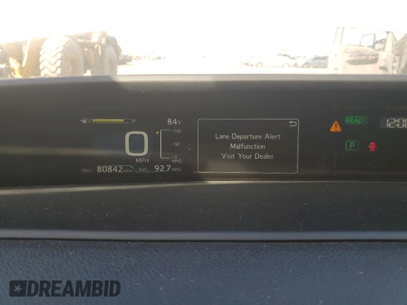 2020 Toyota Prius LE z VIN JTDKARFP4L3124967, wystawiony jako Copart lot #85278224 z przebiegiem 80 842 mil mil oraz Szkoda całkowita • Salvage title. Historia ofert i sprzedaży dostępna na DreamBid. Obrazek 9.
