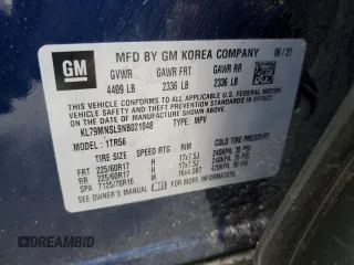 2022 Chevrolet TrailBlazer LS with VIN KL79MNSL9NB021048, listed as a Copart auction lot 46939194 with 52,748 mi miles. Bid and sale history available at carsss.com. Image 13.