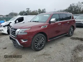 2024 Nissan Armada Platinum with VIN JN8AY2DB4R9851395, listed as a Copart auction lot 43331925 with 7,684 mi miles and Salvage Title. Bid and sale history available at carsss.com. Image 1.