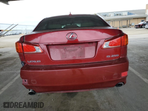 2009 Lexus IS 250 with VIN JTHBK262495090663, listed as a Copart auction lot 53739095 with 138,083 mi miles and Salvage Title. Bid and sale history available at carsss.com. Image 6.