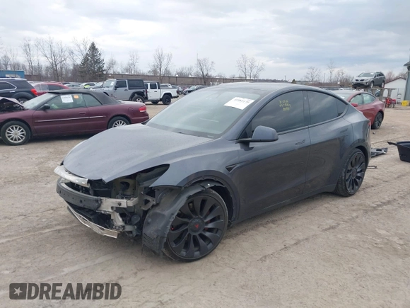 2023 Tesla Model Y Performance with VIN 7SAYGDEF2PF757113, listed as a IAAI auction lot 41881175 with 54,809 mi miles and . Bid and sale history available at DreamBid. Image 18.
