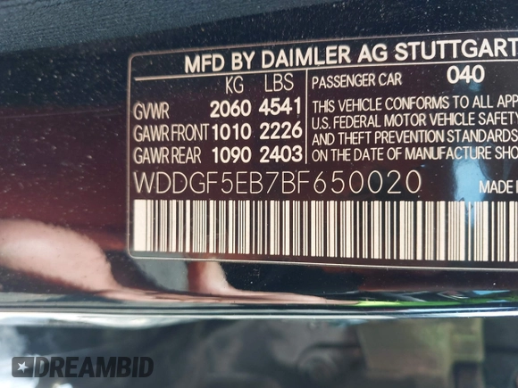 2011 Mercedes-Benz C-Class C 300 Sport with VIN WDDGF5EB7BF650020, listed as a IAAI auction lot 42009059 with 143,762 mi miles. Bid and sale history available at carsss.com. Image 9.
