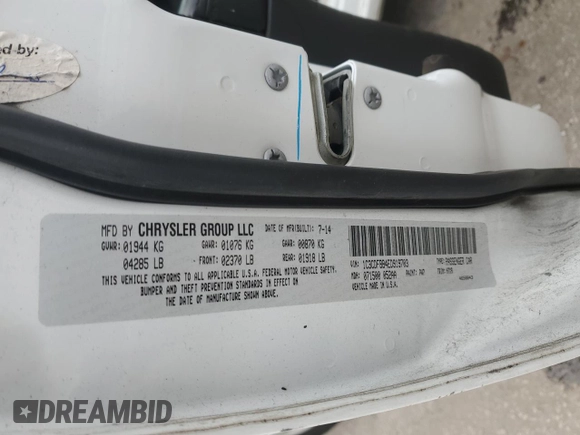 2014 Dodge Dart SXT z VIN 1C3CDFBB4ED919703, wystawiony jako Copart lot #86047724 z przebiegiem 159 001 mil mil oraz Szkoda całkowita • Salvage title. Historia ofert i sprzedaży dostępna na DreamBid. Obrazek 12.
