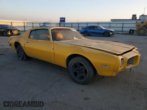 1973 Pontiac Firebird with VIN 2S87M3N110405, listed as a Copart auction lot 84326504 with 22,334 mi miles and Salvage title. Bid and sale history available at DreamBid. Image 4.
