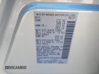 2018 Nissan Pathfinder SV with VIN 5N1DR2MN4JC607605, listed as a IAAI auction lot 41691163 with 99,069 mi miles. Bid and sale history available at carsss.com. Image 9.