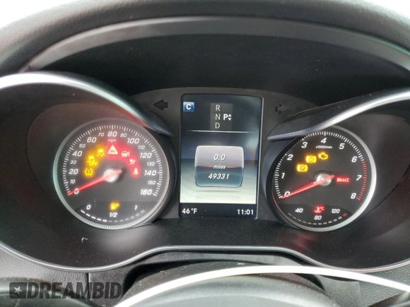 2017 Mercedes-Benz C 300 with VIN 55SWF4KBXHU210325, listed as a Copart auction lot 48869295 with 49,331 mi miles and Salvage Title. Bid and sale history available at carsss.com. Image 9.