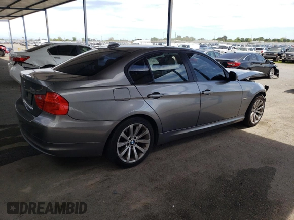 2011 BMW 3 Series 328i with VIN WBAPH5C50BA444114, listed as a Copart auction lot 52643655 with 189,437 mi miles and Salvage Title. Bid and sale history available at carsss.com. Image 3.