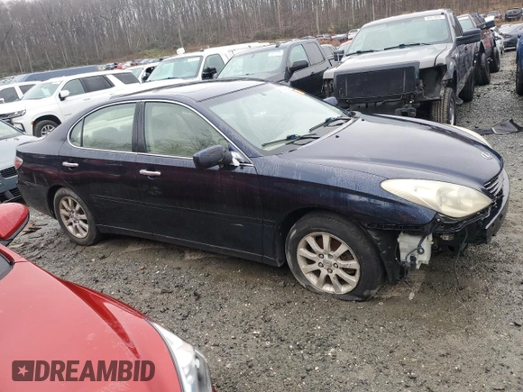 2003 Lexus ES 300 with VIN JTHBF30G036009951, listed as a Copart auction lot 50021235 with 231,411 mi miles and Salvage Title. Bid and sale history available at DreamBid. Image 4.