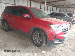 2022 Honda Passport EX-L with VIN 5FNYF7H50NB002950, listed as a IAAI auction lot 41630662 with 24,709 mi miles and . Bid and sale history available at carsss.com. Image 1.