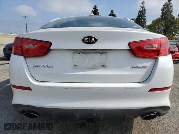 2015 Kia Optima SX z VIN 5XXGR4A76FG513185, wystawiony jako Copart lot #57395515 z przebiegiem 186 183 mil mil oraz Czysty tytuł • Clean title. Historia ofert i sprzedaży dostępna na DreamBid. Obrazek 6.