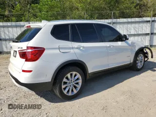 2017 BMW X3 sDrive28i with VIN 5UXWZ7C50H0U45400, listed as a Copart auction lot 53637115 with 86,555 mi miles and Salvage Title. Bid and sale history available at DreamBid. Image 3.