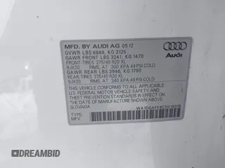 2012 Audi Q7 3.0T S line with VIN WA1DGAFE8CD010319, listed as a IAAI auction lot 41649288 with 148,379 mi miles. Bid and sale history available at carsss.com. Image 9.