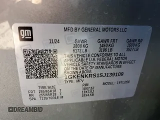 2025 GMC Acadia FWD Elevation z VIN 1GKENKRS1SJ139109, wystawiony jako Copart lot #48732115 z przebiegiem 5 889 mil mil oraz Czysty tytuł • Clean title. Historia ofert i sprzedaży dostępna na DreamBid. Obrazek 13.