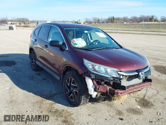 2016 Honda CR-V SE with VIN 2HKRM4H43GH660332, listed as a IAAI auction lot 41229358 with 108,833 mi miles and . Bid and sale history available at carsss.com. Image 1.