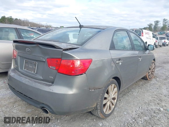 2010 Kia Forte SX with VIN KNAFW4A36A5249266, listed as a IAAI auction lot 41743559 with 215,108 mi miles. Bid and sale history available at carsss.com. Image 4.
