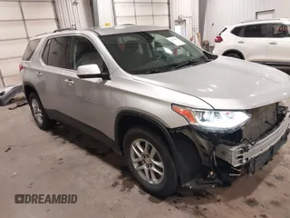 2018 Chevrolet Traverse LT Cloth z VIN 1GNEVGKW9JJ144070, wystawiony jako IAAI lot #42118002 z przebiegiem 142 006 mil mil oraz . Historia ofert i sprzedaży dostępna na DreamBid. Obrazek 1.