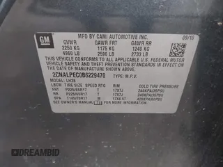 2011 Chevrolet Equinox LT w/2LT with VIN 2CNALPEC0B6229470, listed as a IAAI auction lot 42180048 with 177,370 mi miles. Bid and sale history available at carsss.com. Image 9.
