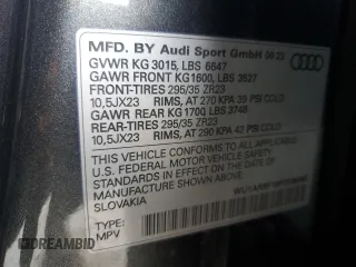 2023 Audi RS Q8 z VIN WU1ARBF19PD039360, wystawiony jako Copart lot #47538615 z przebiegiem 8 961 mil mil oraz Szkoda całkowita • Salvage title. Historia ofert i sprzedaży dostępna na DreamBid. Obrazek 13.