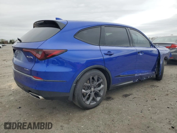 2022 Acura MDX w/A-Spec Package with VIN 5J8YE1H0XNL035540, listed as a Copart auction lot 51277775 with 33,724 mi miles and Salvage Title. Bid and sale history available at carsss.com. Image 3.