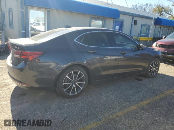 2015 Acura TLX V6 Tech with VIN 19UUB2F57FA001421, listed as a Copart auction lot 80546934 with 89,233 mi miles and Salvage Title. Bid and sale history available at carsss.com. Image 3.