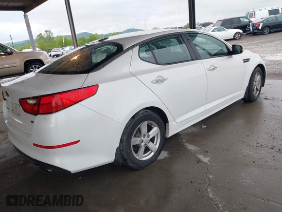 2015 Kia Optima LX with VIN KNAGM4A74F5599130, listed as a IAAI auction lot 42037576 with 177,067 mi miles. Bid and sale history available at carsss.com. Image 4.