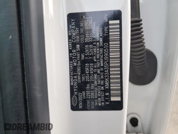 2023 Hyundai Kona N Line with VIN KM8K33A35PU990510, listed as a Copart auction lot 83109114 with 32,925 mi miles and Salvage Title. Bid and sale history available at carsss.com. Image 13.