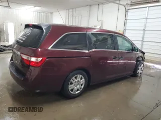2013 Honda Odyssey LX with VIN 5FNRL5H28DB091849, listed as a Copart auction lot 53563635 with 156,817 mi miles and Salvage Title. Bid and sale history available at carsss.com. Image 3.