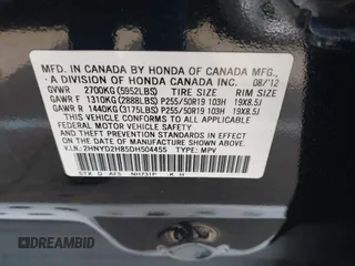 2013 Acura MDX Advance with VIN 2HNYD2H85DH504455, listed as a IAAI auction lot 42177134 with 148,588 mi miles and . Bid and sale history available at carsss.com. Image 9.