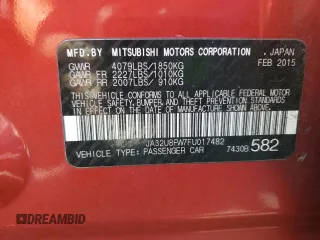 2015 Mitsubishi Lancer GT with VIN JA32U8FW7FU017482, listed as a Copart auction lot 77670484 with 103,242 mi miles and Clean Title. Bid and sale history available at carsss.com. Image 12.