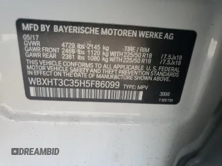 2017 BMW X1 xDrive28i z VIN WBXHT3C35H5F86099, wystawiony jako Copart lot #60196275 z przebiegiem 61 117 mil mil oraz Szkoda całkowita • Salvage title. Historia ofert i sprzedaży dostępna na DreamBid. Obrazek 13.
