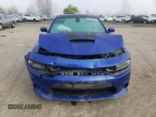 2021 Dodge Charger Scat Pack with VIN 2C3CDXGJ4MH570369, listed as a Copart auction lot 83519714 with 81,261 mi miles and Salvage Title. Bid and sale history available at DreamBid. Image 5.