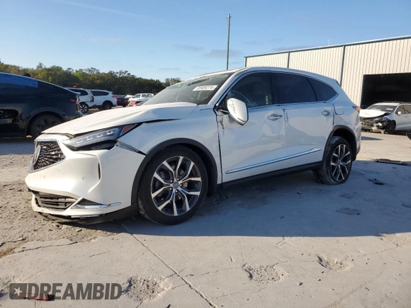2022 Acura MDX w/Technology Package with VIN 5J8YD9H41NL012412, listed as a Copart auction lot 85909274 with 38,060 mi miles and Non Repairable. Bid and sale history available at carsss.com. Image 1.