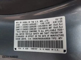 2006 Honda CR-V EX SE with VIN SHSRD78926U408509, listed as a IAAI auction lot 41699972 with 200,000 mi miles. Bid and sale history available at carsss.com. Image 9.