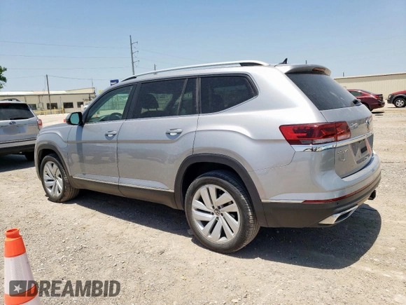 2021 Volkswagen Atlas SEL with VIN 1V2BR2CA1MC594888, listed as a Copart auction lot 57557435 with 38,124 mi miles and Clean title. Bid and sale history available at DreamBid. Image 2.