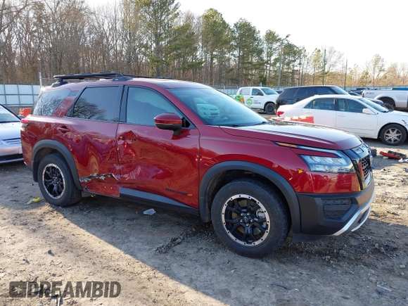 2023 Nissan Pathfinder Rock Creek with VIN 5N1DR3BD2PC201346, listed as a IAAI auction lot 41497308 with 49,827 mi miles and . Bid and sale history available at DreamBid. Image 13.