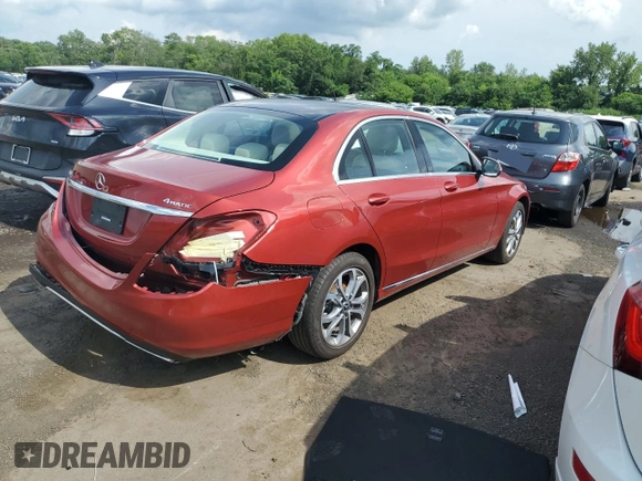 2018 Mercedes-Benz C 300 with VIN WDDWF4KB3JR416416, listed as a Copart auction lot 61609695 with 30,717 mi miles and Salvage title. Bid and sale history available at DreamBid. Image 3.