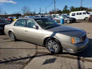 2002 Cadillac DeVille DHS z VIN 1G6KE54Y62U248629, wystawiony jako Copart lot #79825284 z przebiegiem 99 568 mil mil oraz Szkoda całkowita • Salvage title. Historia ofert i sprzedaży dostępna na DreamBid. Obrazek 4.