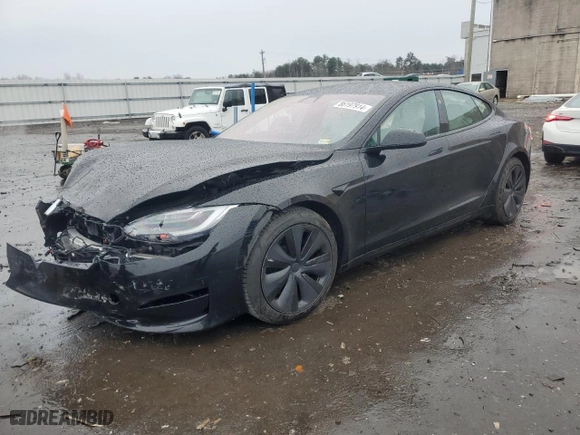 2022 Tesla Model S with VIN 5YJSA1E5XNF463157, listed as a Copart auction lot 41855955 with 0 mi miles and Salvage Title. Bid and sale history available at carsss.com. Image 1.