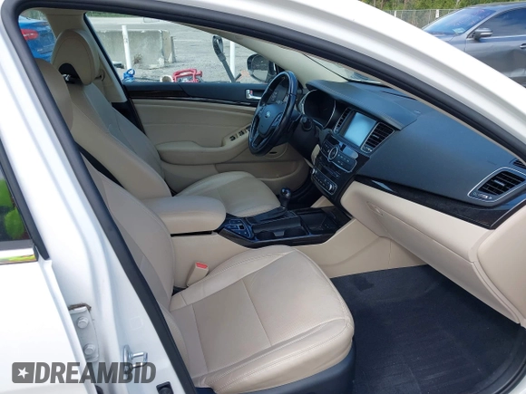 2015 Kia Cadenza Premium with VIN KNALN4D79F5178379, listed as a IAAI auction lot 41594983 with 56,205 mi miles. Bid and sale history available at carsss.com. Image 5.