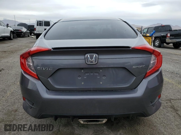 2019 Honda Civic Sport with VIN 2HGFC2F80KH503943, listed as a Copart auction lot 48527165 with 38,348 mi miles and Salvage Title. Bid and sale history available at DreamBid. Image 6.
