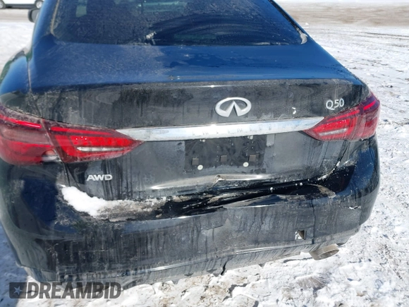 2018 Infiniti Q50 3.0t LUXE with VIN JN1EV7AR5JM445635, listed as a IAAI auction lot 41287362 with 58,703 mi miles. Bid and sale history available at carsss.com. Image 6.