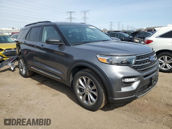 2022 Ford Explorer XLT with VIN 1FMSK8DH1NGB72503, listed as a Copart auction lot 51322615 with 24,650 mi miles and Salvage Title. Bid and sale history available at DreamBid. Image 4.