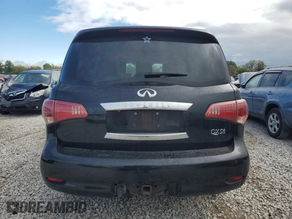 2011 Infiniti QX56 8-passenger with VIN JN8AZ2NC8B9302180, listed as a Copart auction lot 76001744 with 220,515 mi miles and Clean Title. Bid and sale history available at carsss.com. Image 6.