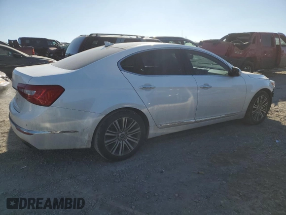 2015 Kia Cadenza Premium with VIN KNALN4D77F5173374, listed as a Copart auction lot 89330105 with 90,864 mi miles and Salvage Title. Bid and sale history available at carsss.com. Image 3.