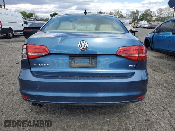 2015 Volkswagen Jetta Sedan 2.0L TDI SEL with VIN 3VWLA7AJ3FM414550, listed as a Copart auction lot 51520815 with 0 mi miles and Salvage Title. Bid and sale history available at carsss.com. Image 6.