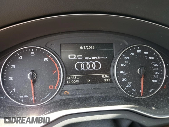 2018 Audi Q5 Premium Plus with VIN WA1BNBFY3J2043153, listed as a Copart auction lot 61802755 with 34,583 mi miles and Salvage title. Bid and sale history available at DreamBid. Image 9.