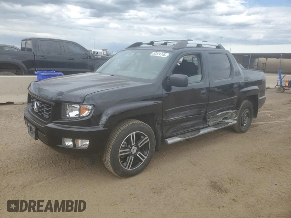2014 Honda Ridgeline Sport with VIN 5FPYK1F72EB001352, listed as a Copart auction lot 57824745 with 54,409 mi miles and Salvage title. Bid and sale history available at DreamBid. Image 1.