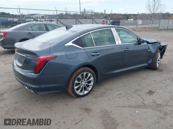 2020 Cadillac CT5 Premium Luxury with VIN 1G6DT5RK7L0141035, listed as a IAAI auction lot 41849703 with 52,712 mi miles and . Bid and sale history available at DreamBid. Image 4.
