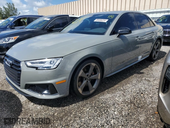 2019 Audi S4 Premium Plus with VIN WAUB4AF45KA067913, listed as a Copart auction lot 59495224 with 39,625 mi miles and Salvage Title. Bid and sale history available at carsss.com. Image 1.