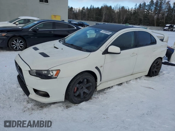 2010 Mitsubishi Lancer Evolution GSR with VIN JA32W8FV4AU604717, listed as a Copart auction lot 83896464 with 140,502 mi miles and Salvage Title. Bid and sale history available at DreamBid. Image 1.